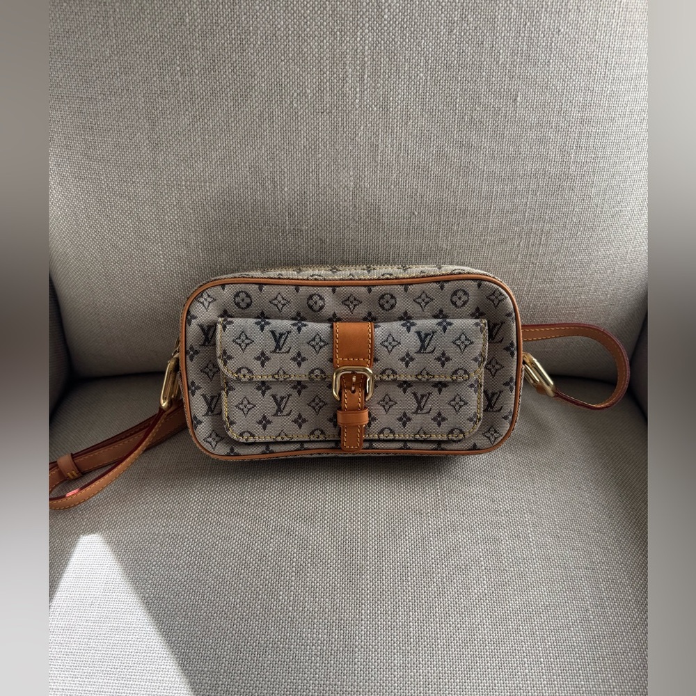 Louis Vuitton Mini Lin Monogram Juliette Crossbody Bag with Gold Hardware